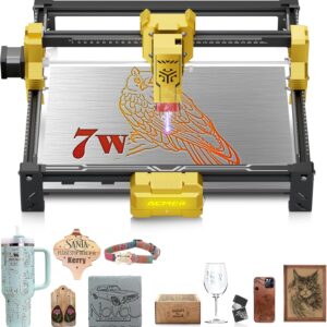 S2 Laser Engraver 7000mW/12000mW Laser Engraving Machine 0.01mm Ultra-Thin Engraving Precision Laser Cutter for Wood, 10000mm/min Laser Class 4